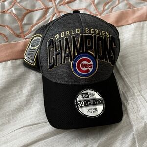 Chicago Cubs 2016 World Series Champions New Era Hat 39Thirty OSFM Cap MLB Gray